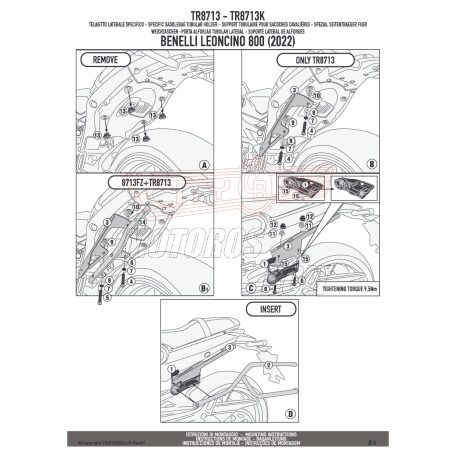 Oldaltáska tartó Benelli Leoncino 800 (22-24) GIVI