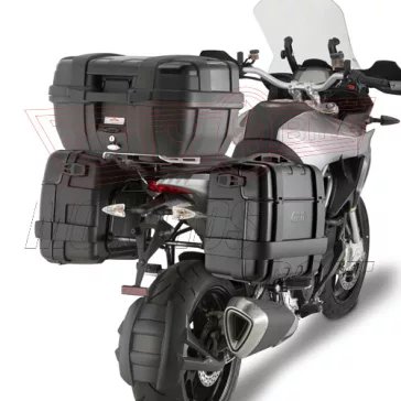   GIVI TRK46B Trekker – 46L Monokey hátsó és oldaldoboz fekete alumínium borítással