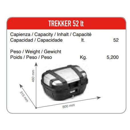 GIVI TRK52BB  – 52 literes MonoKEY túradoboz két sisakhoz