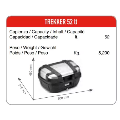 GIVI TRK52N – 52 literes alumínium borítású MonoKEY túradoboz két sisakhoz