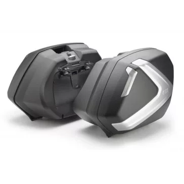   GIVI V37NT – 37L Monokey® Side oldaldoboz pár matt ezüst betéttel, füst színű prizmával és Security Lock zárral