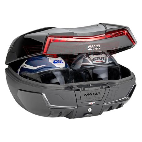 GIVI V58NNB MAXIA 5 – 58L Monokey® hátsó doboz - festett fekete + fekete fedél /piros prizma MonoKEY