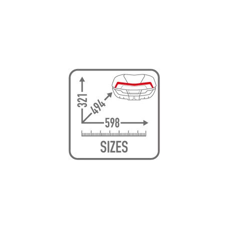 GIVI V58NNB MAXIA 5 – 58L Monokey® hátsó doboz - festett fekete + fekete fedél /piros prizma MonoKEY