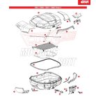 GIVI V58NNB MAXIA 5 – 58L Monokey® hátsó doboz - festett fekete + fekete fedél /piros prizma MonoKEY