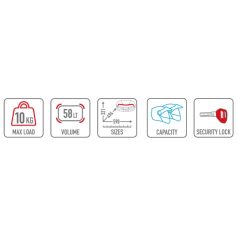   GIVI V58N MAXIA 5 – 58L Monokey® hátsó doboz - festett alumínium + fekete fedél /piros prizma